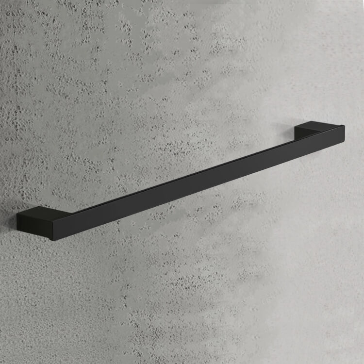 Gedy 5421-60-M4 Square 24 Inch Towel Bar In Matte Black